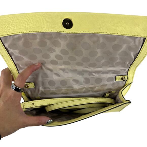 Kate Spade Perry Saffiano Leather Flap Crossbody Bag in Yuzu Jam - Picture 3 of 4